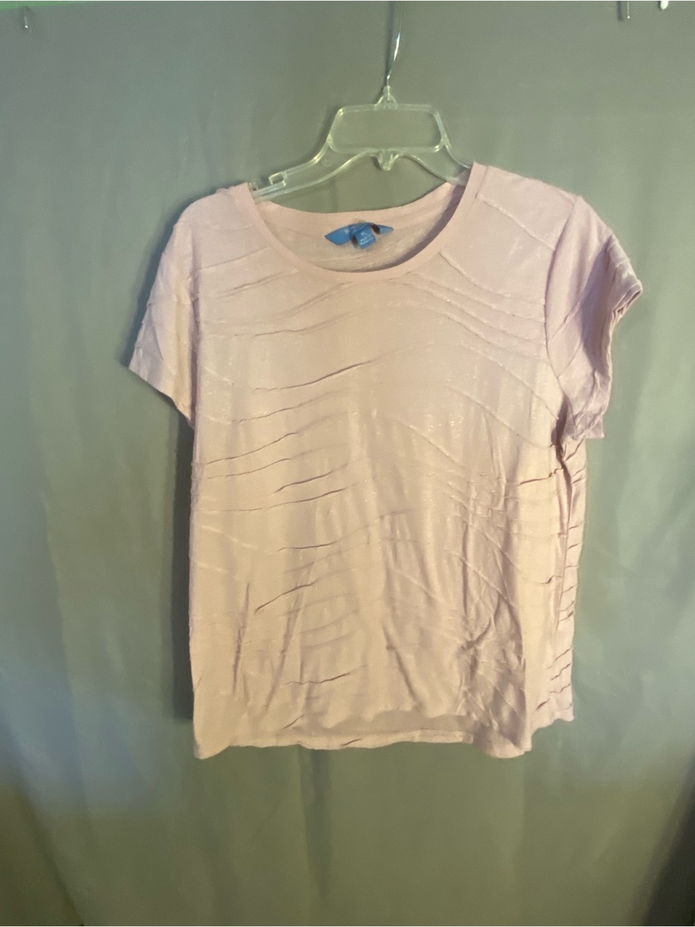 Simply Vera Vera Wang Pale Pink Short Sleeve Tee with Subtle Texture